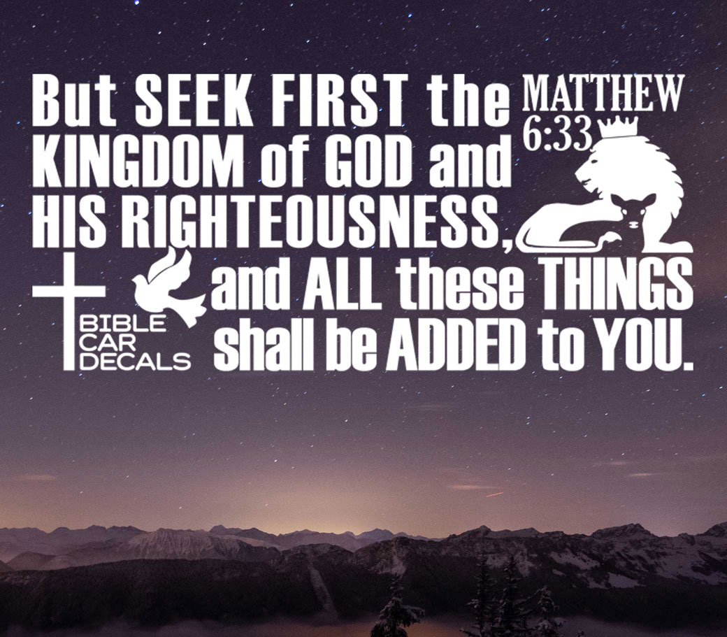 Bible Car Decals Matthew 6:33 Sky