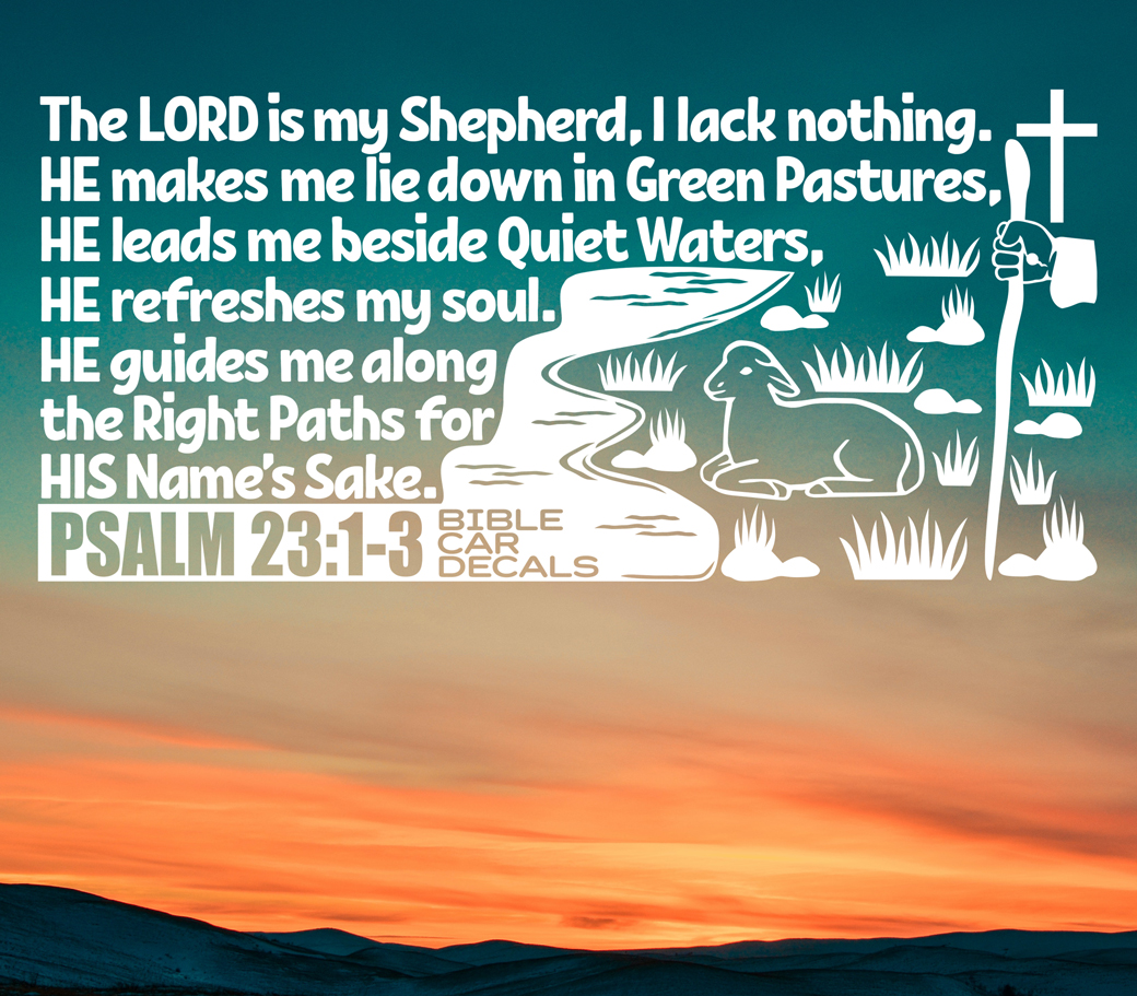Bible Car Decals Psalm 23:1-3 Sky